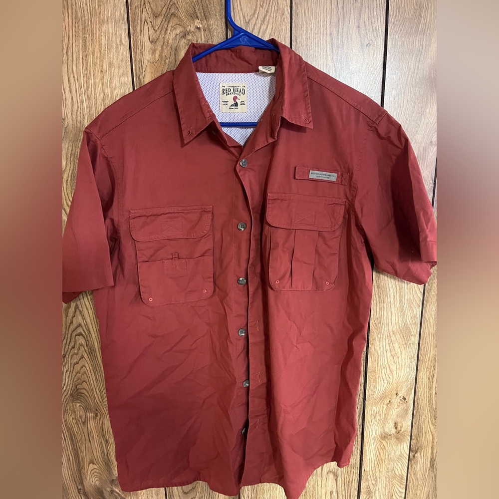 Red Head Brand CO button- up polo